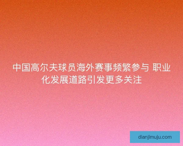 中国高尔夫球员海外赛事频繁参与 职业化发展道路引发更多关注