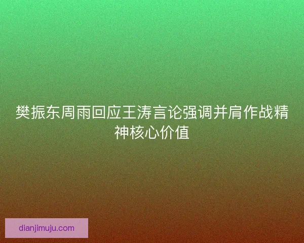樊振东周雨回应王涛言论强调并肩作战精神核心价值